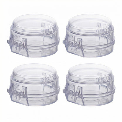 4 PCS Stove Knob Safety Covers – Double-Key Protection for Peace of Mind