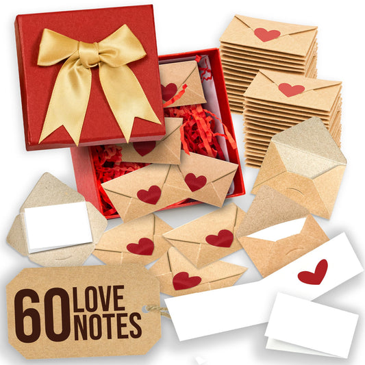 30/60 Mini Love Notes & Envelopes Set