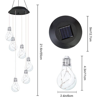 (🔥2025 BÄSTA PRESENTEN TILL FAMILJEN🔥)Färgglada LED-solcellsdrivna glödlampor Vindspel