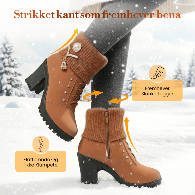 🔥 SISTA DAGENS ERBJUDANDE - 50% RABATT 🔥 Tjocka, varma stövlar med tjocka klackar för kvinnor