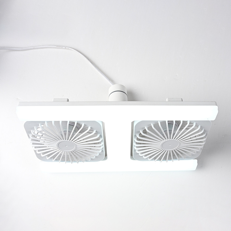 📢📢Fri frakt⏰Takfläkt med dubbla huvuden och LED-ljus – Modern design med fjärrkontroll för vardagsrum och sovrum