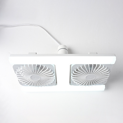 📢📢Fri frakt⏰Takfläkt med dubbla huvuden och LED-ljus – Modern design med fjärrkontroll för vardagsrum och sovrum