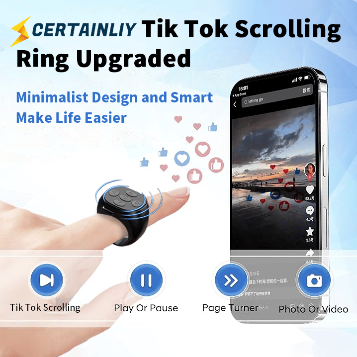Trådlös Bluetooth-Fjärrkontroll med Fingertopparna