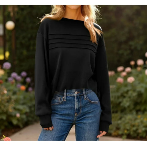 🔥SISTA DAGEN REA 60% RABATT🧡Damernas set med Crew Neck-topp och byxor med dragsko
