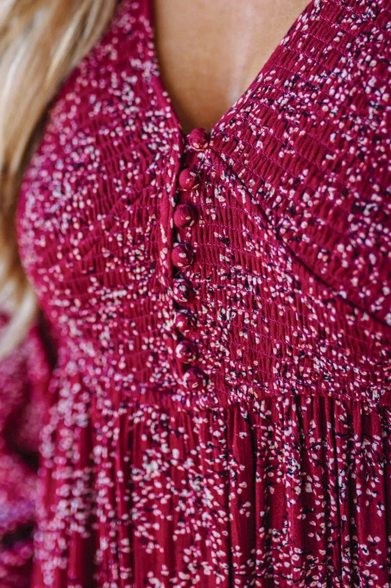 💃Maxiklänning för damer i rayon med blommönster, smockad midja och foder