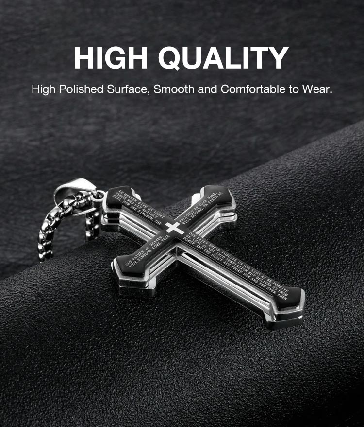 ✝️ Korshalsband med "Förevargs bön" -- Unisex