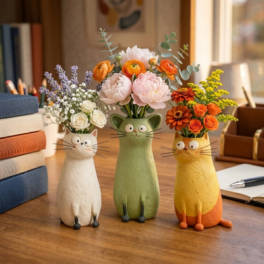 🔥 😻Handcrafted Quirky Cat Vase