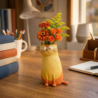 🔥 😻Handcrafted Quirky Cat Vase