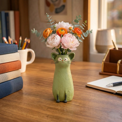 🔥 😻Handcrafted Quirky Cat Vase
