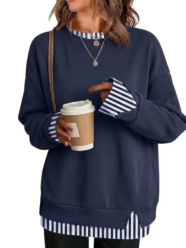 🍁Höstrea 50% RABATT!👚Lös fusk-tvådelad sweatshirt för dam✨3% rabattkod: NOR3