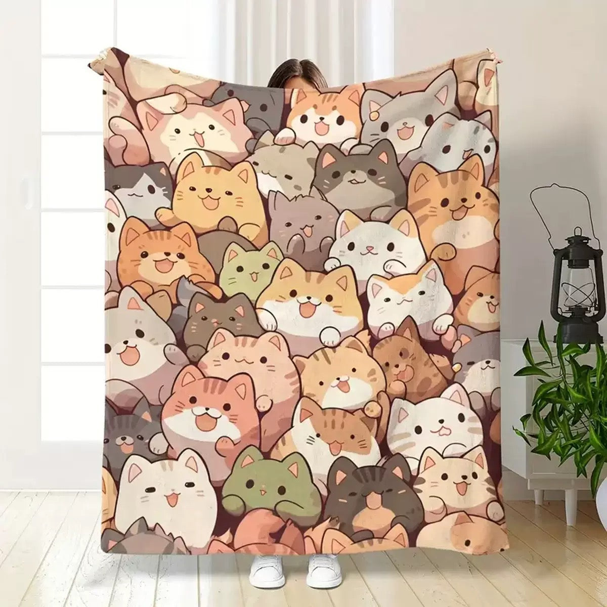 🎄 Julklapp 🎁 Söt leende dinosaurie HD digitaltryckt flanellfilt