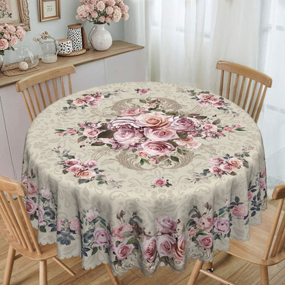 Blommig bordsduk - fläckbeständig!