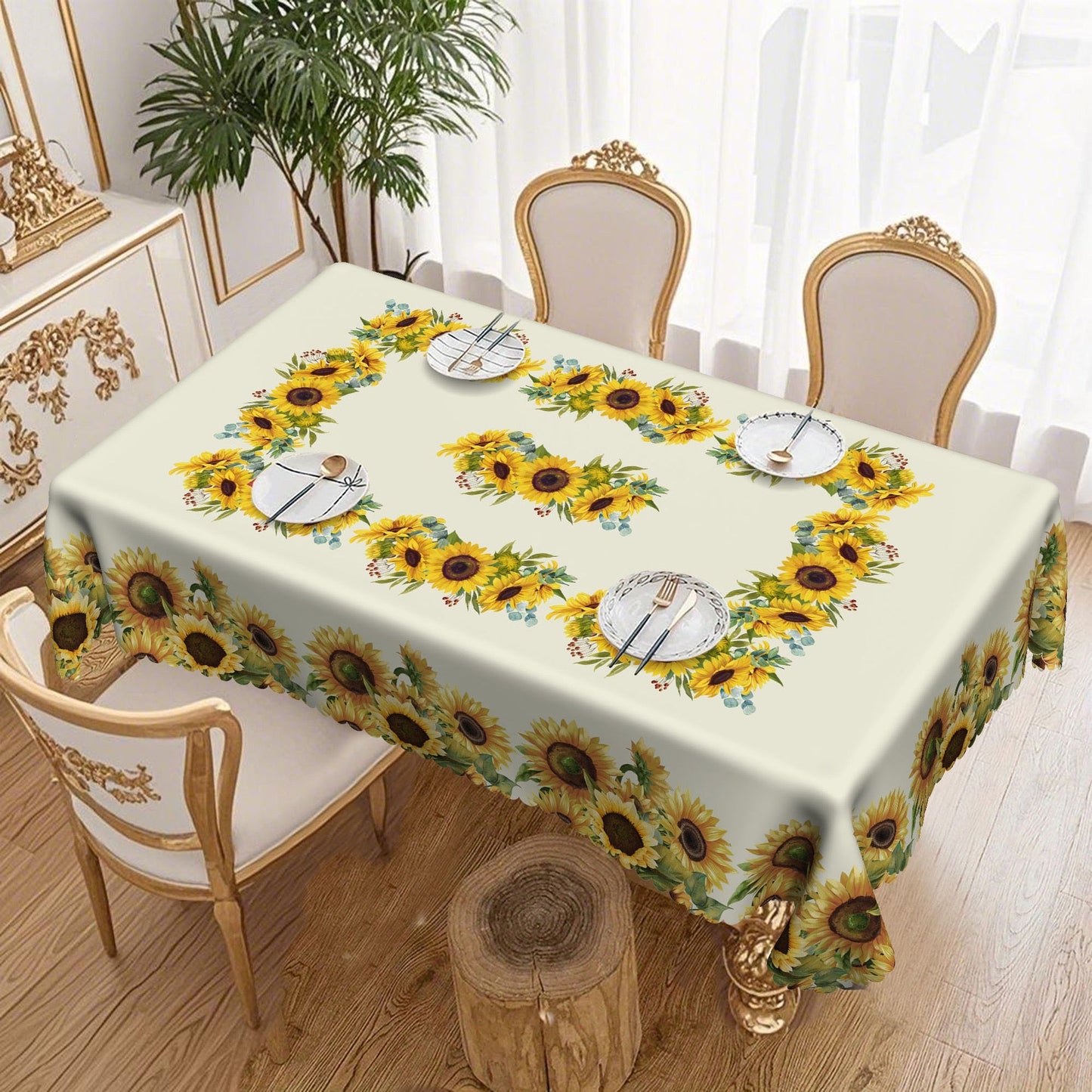 Blommig bordsduk - fläckbeständig!