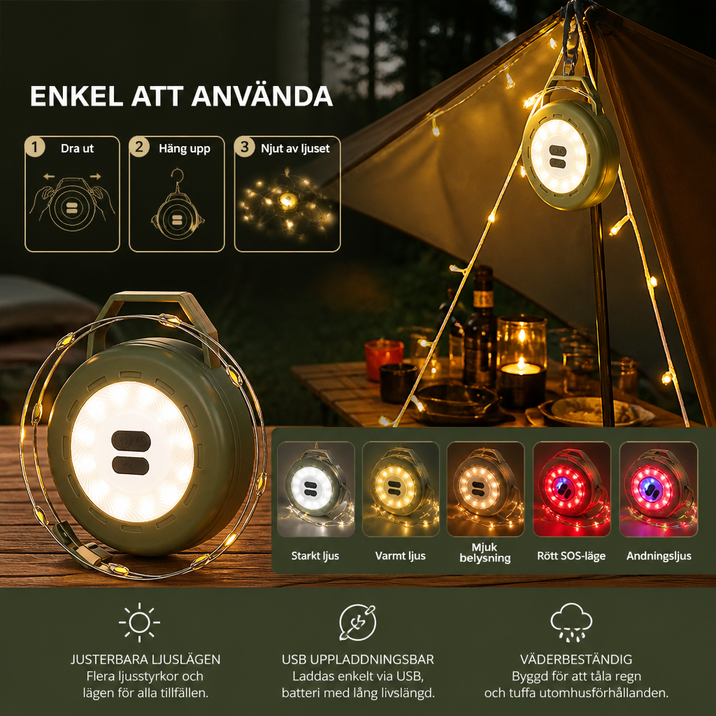 🌞 SOMMARREA: Spara 50% på dina favoritprodukter!🌞Upprullbar Ljusslinga