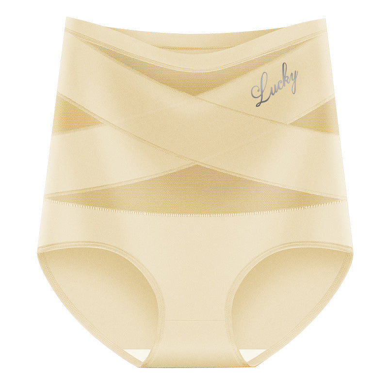 🌸Sista dagen - Köp 1 få 3-pack✨Plus-Size trosor med hög midja och korsade magkontroller