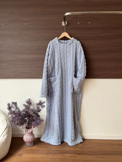 💟En varm present🎀Vinterkläder i korallrosa sammet🔥