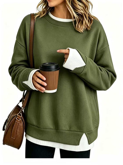 🍁Höstrea 50% RABATT!👚Lös fusk-tvådelad sweatshirt för dam✨3% rabattkod: NOR3