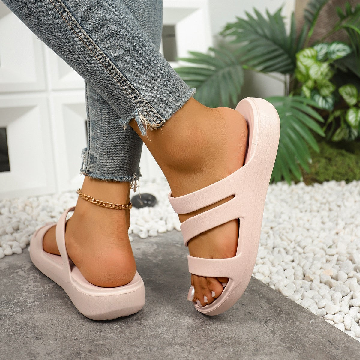 👡 50% RABATT! ✨ Dam Getaway Remssandaler – Bekväm Rem, Dämpad Sula & Perfekt För Semesterdagar Vid Poolen Eller På Resa 🌴