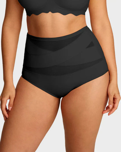 🌸Sista dagen - Köp 1 få 3-pack✨Plus-Size trosor med hög midja och korsade magkontroller
