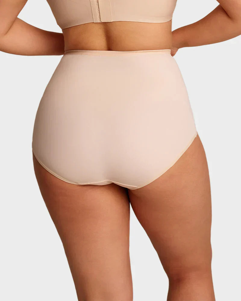 🌸Sista dagen - Köp 1 få 3-pack✨Plus-Size trosor med hög midja och korsade magkontroller