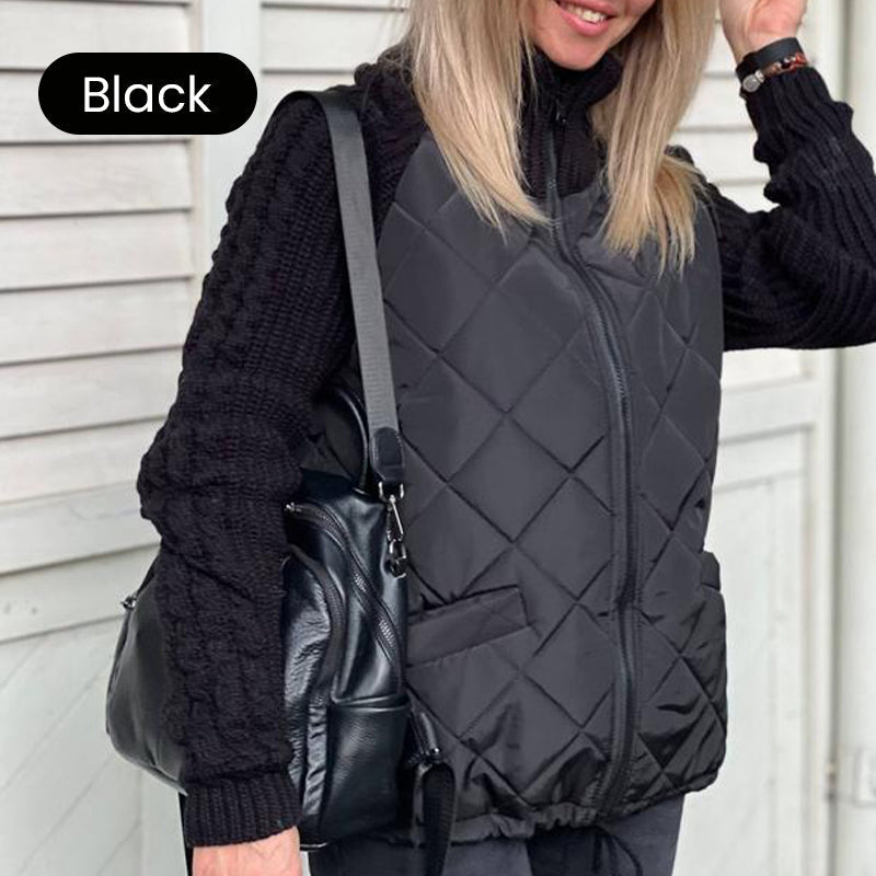 📣Höstspecial🍁Damers stickade patchwork-pufferjacka✨3% rabattkod: NOR3