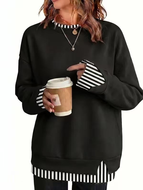 🍁Höstrea 50% RABATT!👚Lös fusk-tvådelad sweatshirt för dam✨3% rabattkod: NOR3