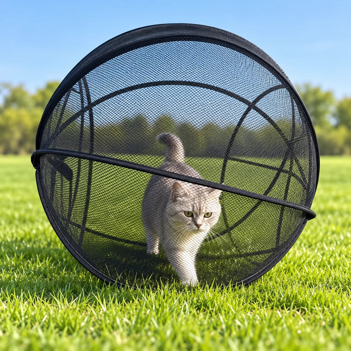 🐱 Pop-Up utomhuslekhage för katt — Låt katten utforska fritt, men säkert | Bärbart nättillflyktsställe för bakgård och resa✨3% rabattkod: NOR3