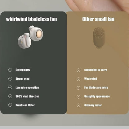 Bärbar tyst mini-bladlös elektrisk fläkt