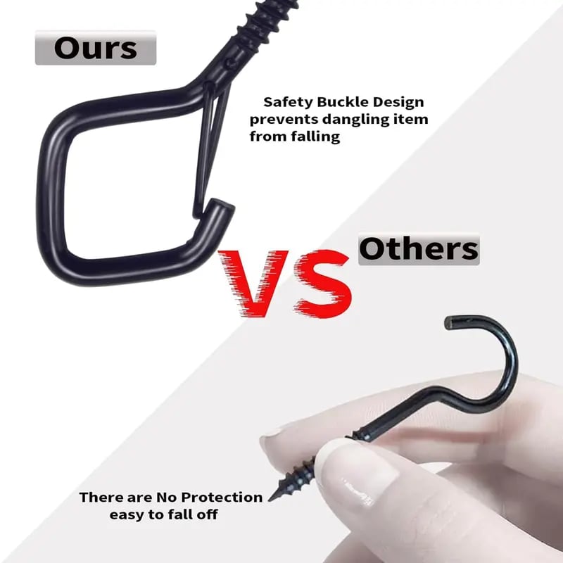 Windproof & Rust-Resistant🔧Safety Screw Durable Metal Ceiling Hook