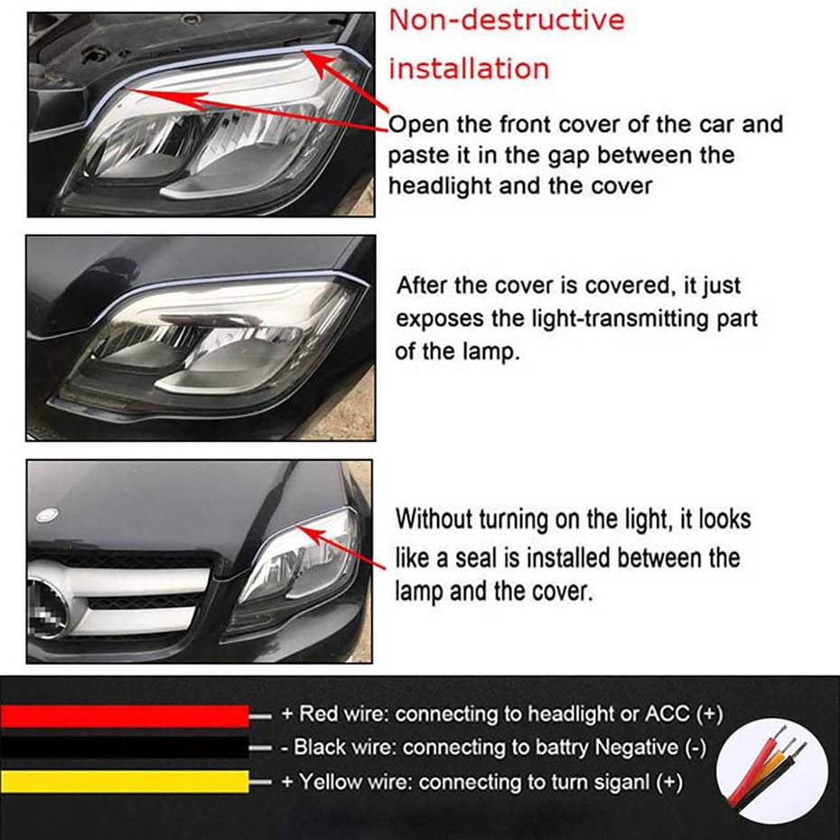 📢📢50 % RABATT !! ⏰2 st/flexibel bil LED Flow🔥typ automatisk signallampa✨3% rabattkod: NOR3