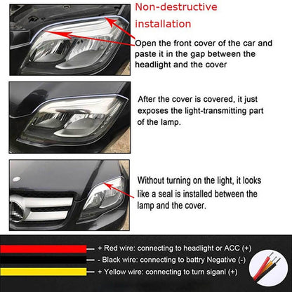 📢📢50 % RABATT !! ⏰2 st/flexibel bil LED Flow🔥typ automatisk signallampa✨3% rabattkod: NOR3