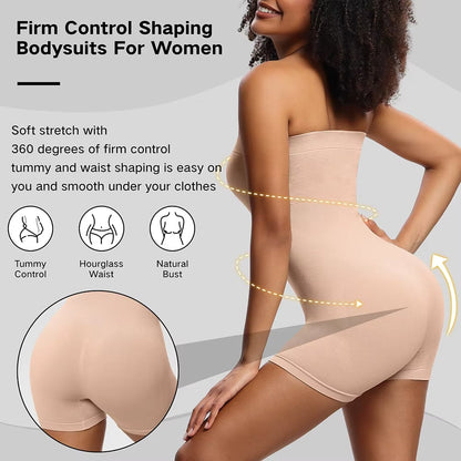 Strapless Tummy Control Bodysuit with Breast Support and Buttocks Lifting