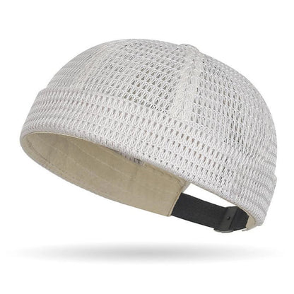 🔥 Andningsbar dockerhatt utan brätte för män – Lätt meshkeps för sommarens utomhusbruk