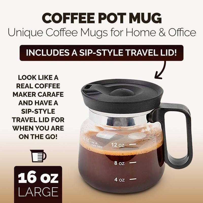 💕💖☕ 16 Oz Glass Coffee Mug – Coffee Pot Style