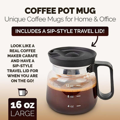 💕💖☕ 16 Oz Glass Coffee Mug – Coffee Pot Style