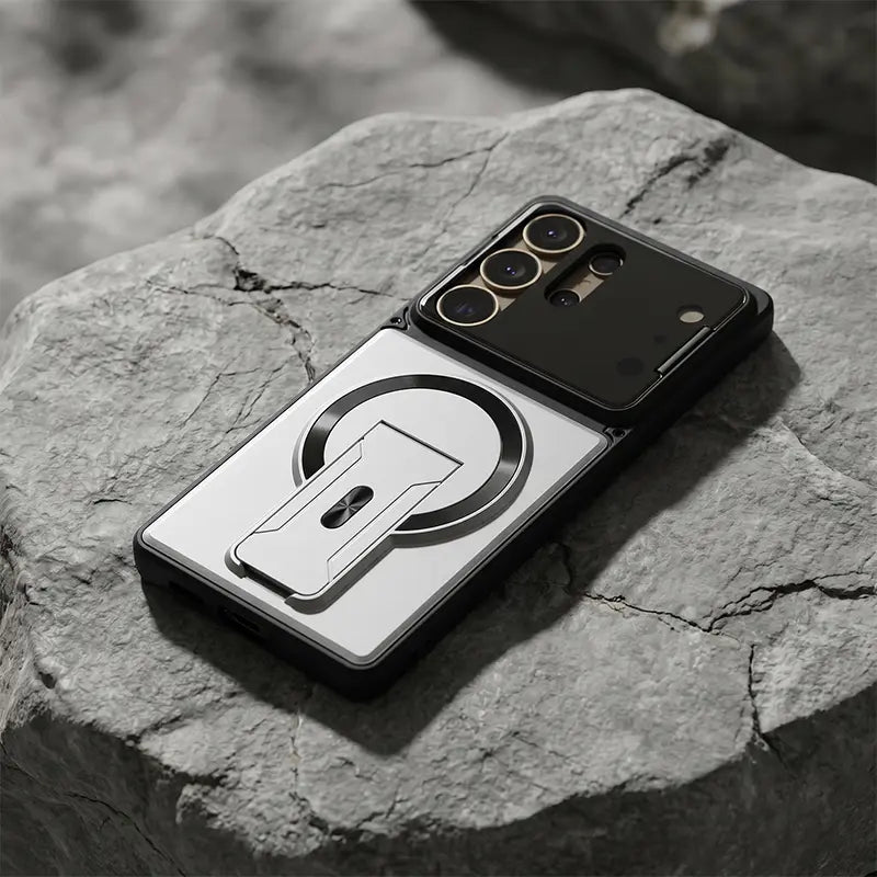 Magnetiskt kickstand-telefonskal för S-serien – Stöttåligt slankt skal med kameraskydd och dolt stativ