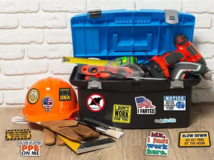 🔥 🔥150Pcs Blue Collar Funny Stickers 👷‍♂️