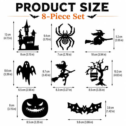 🔥SISTA DAGEN 49% RABATT | Hyresvänliga självhäftande Halloween LED-fönsterlampor, ingen borrning, inga rester, 8 kusliga silhuettdesigner