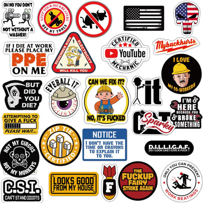 🔥 🔥150Pcs Blue Collar Funny Stickers 👷‍♂️