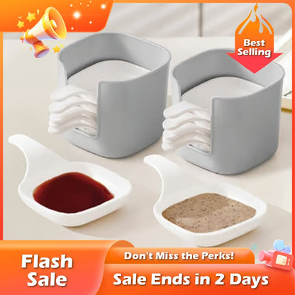 🏆Flash Sale⚡ 50K+ SOLD! Almost Gone-💥Dipping Sauce Plate & Holder Set,Best Gifts