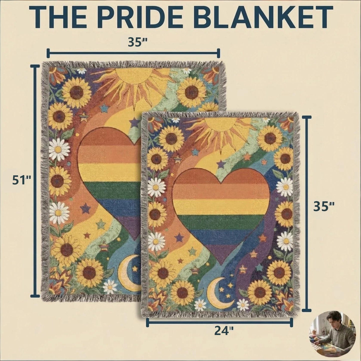 🏳️‍🌈Handgjord vävd Pride-filt | För tillhörighet, synlighet och oförskämd självuttryck