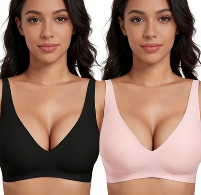 💗 Sista dagen 50% rabatt⚡50K+ sålda💕 Jelly trådlösa bekväma push-up-braletter, sömlösa T-shirt-behåar och deep V vardagsbehåar för kvinnor.