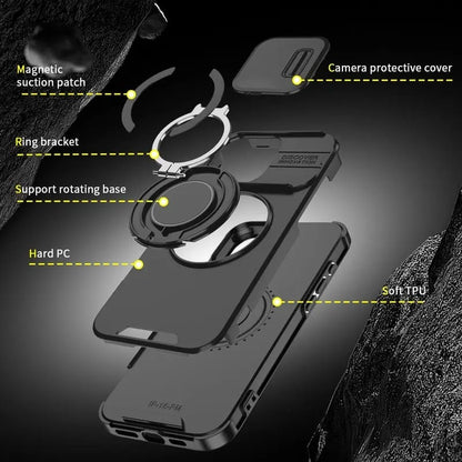 Mobilskal med glidande kameraskydd för iPhone 17 16 15 14 13 12 Pro Max