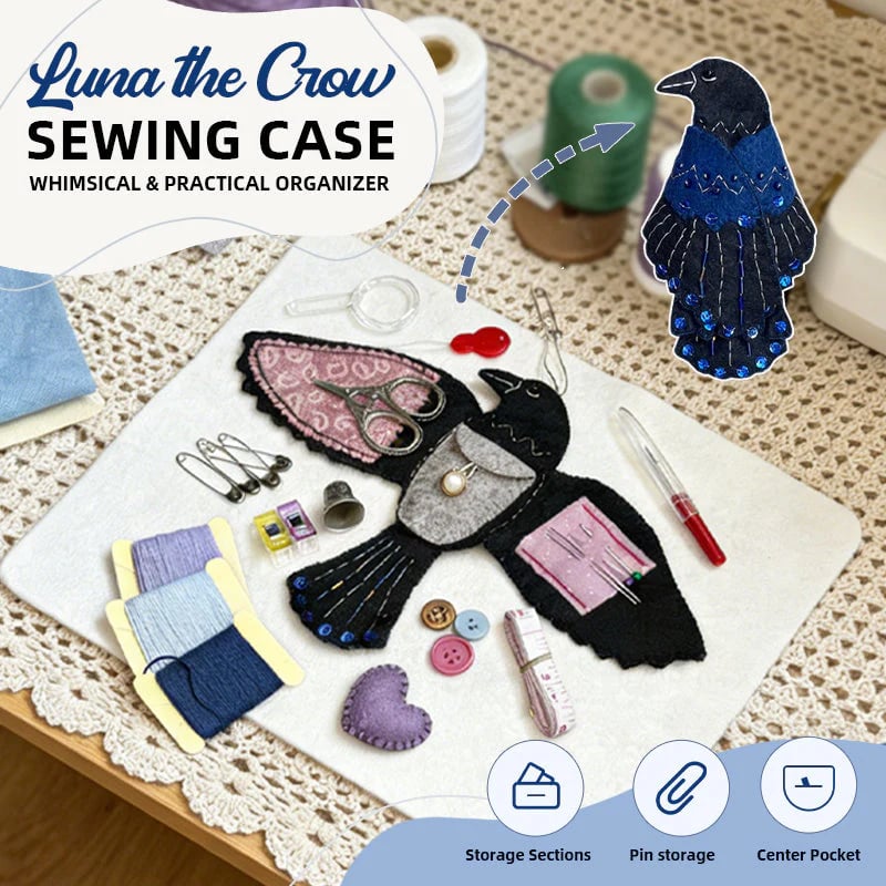🧵✨🖤“Raven's Keepsake – Guardian of Stitches”– Keep Needles & Scissors Organized with Magical Style! 🐦🔮