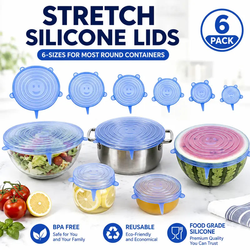 Adpartner silikonlock för matförvaring (6-pack)