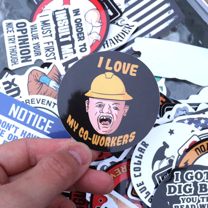 🔥 🔥150Pcs Blue Collar Funny Stickers 👷‍♂️