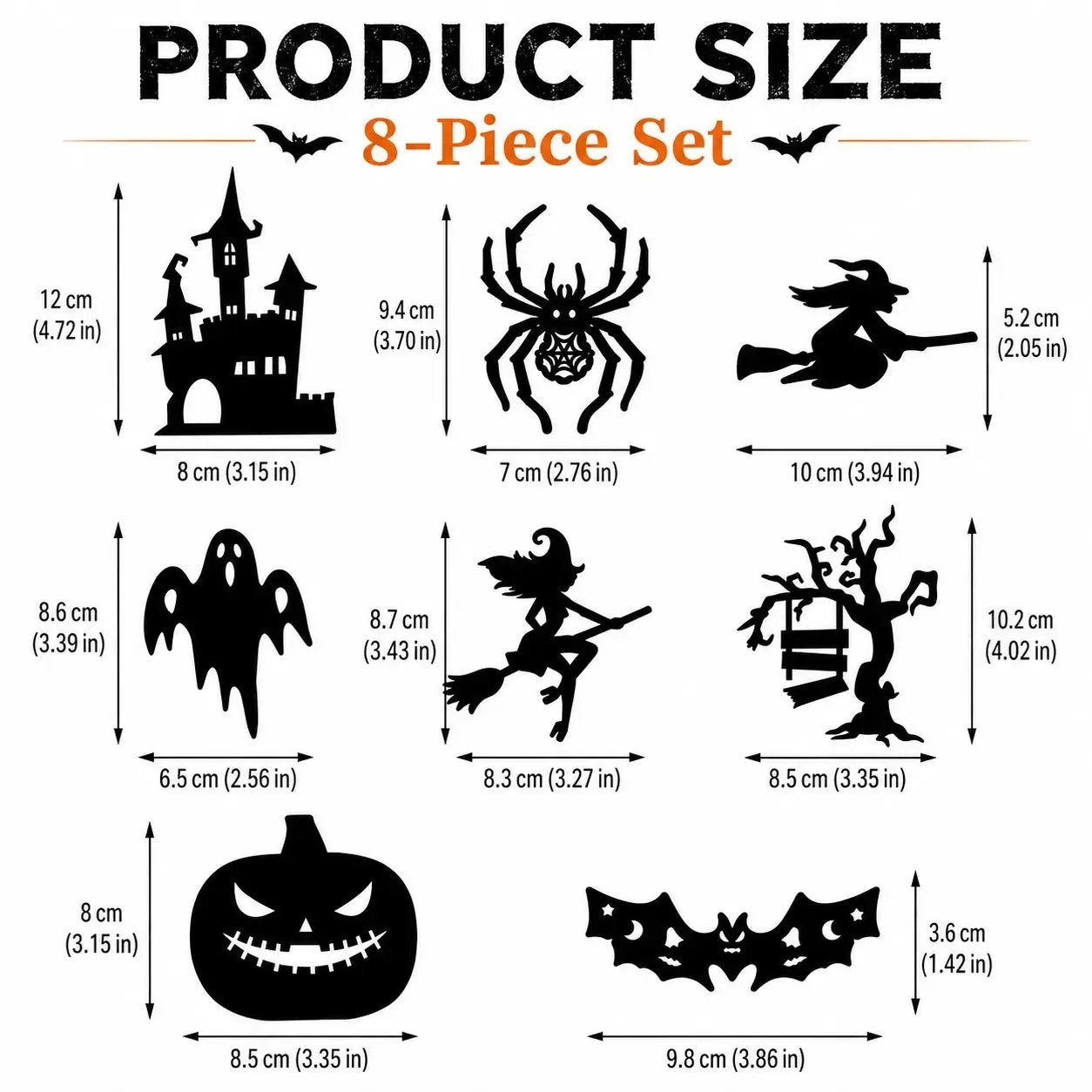 🔥SISTA DAGEN 49% RABATT | Hyresvänliga självhäftande Halloween LED-fönsterlampor, ingen borrning, inga rester, 8 kusliga silhuettdesigner