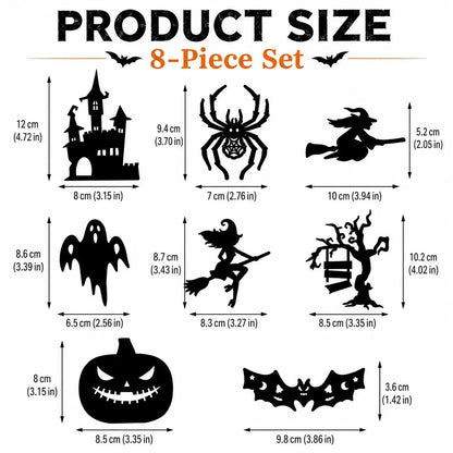 🔥SISTA DAGEN 49% RABATT | Hyresvänliga självhäftande Halloween LED-fönsterlampor, ingen borrning, inga rester, 8 kusliga silhuettdesigner