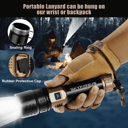 SKYFIRE 1097 ficklampa starkt ljus ultraljust utomhuscamping hemma lång räckvidd bärbar ultralång uthållighetsbelysning