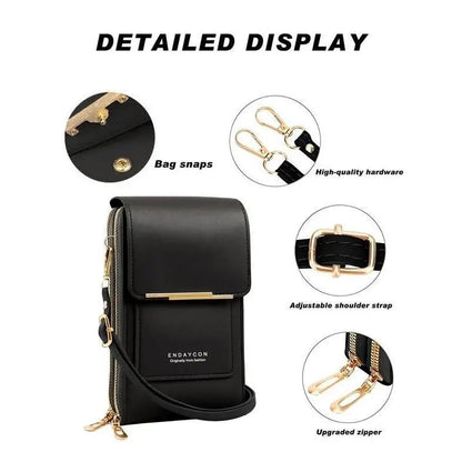 👜📱 Enkel och elegant crossbody-telefonplånbok med peekskärm för kvinnor✨3% rabattkod: NOR3